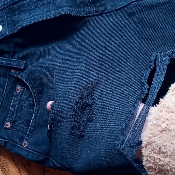 Aeropostale aero distressed retro vintage highwaisted black jean shorts NEW NWT - Picture 6 of 7